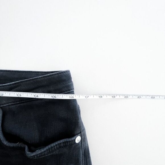 Zara Womens Button-Fly Mid Rise Classic Fit Dark Wash Black Denim Jeans Size 36 - Picture 7 of 10